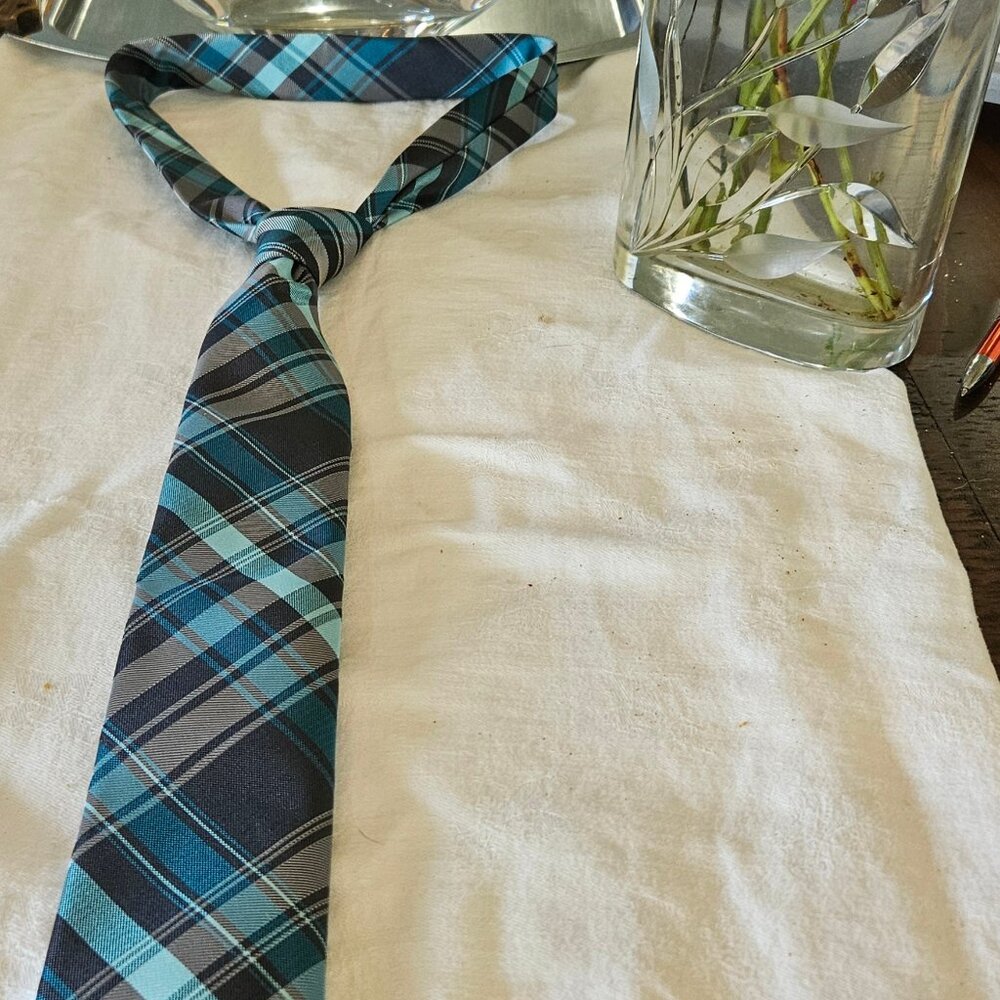 JF J. Ferrar Tie Teal/Aqua/Charcoal/Black/Tan